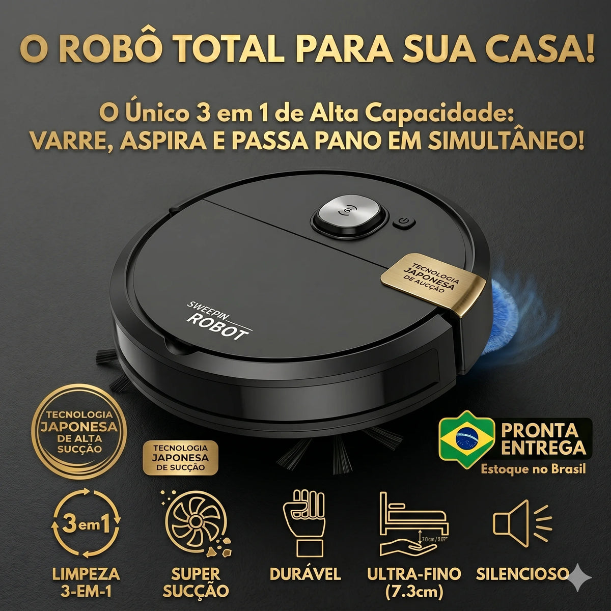 Robô Aspirador SmartClean™ – Limpeza Automática para Sua Casa