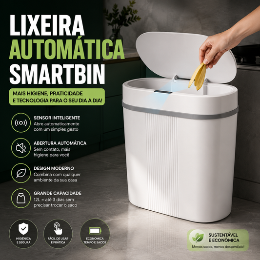 Lixeira Automática SmartBin™ – Sensor Inteligente Sem Toque