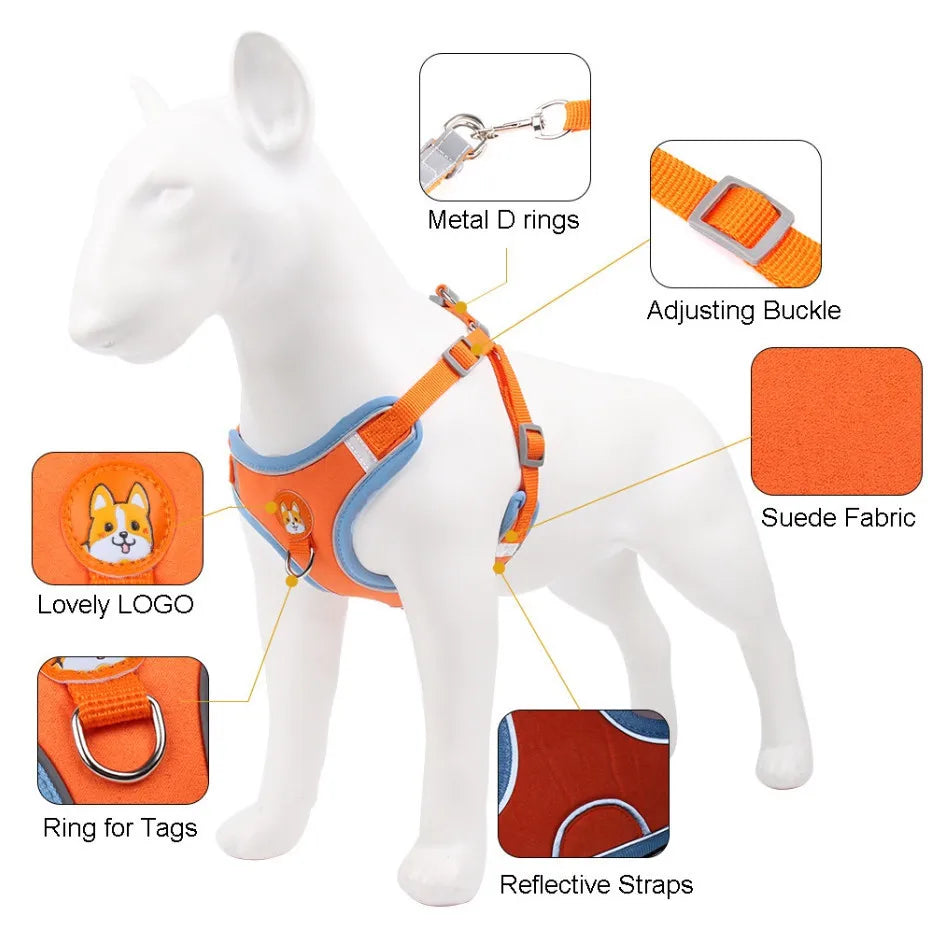 Peitoral Pet Comfort™ para Cães e Gatos – Ajustável com Guia